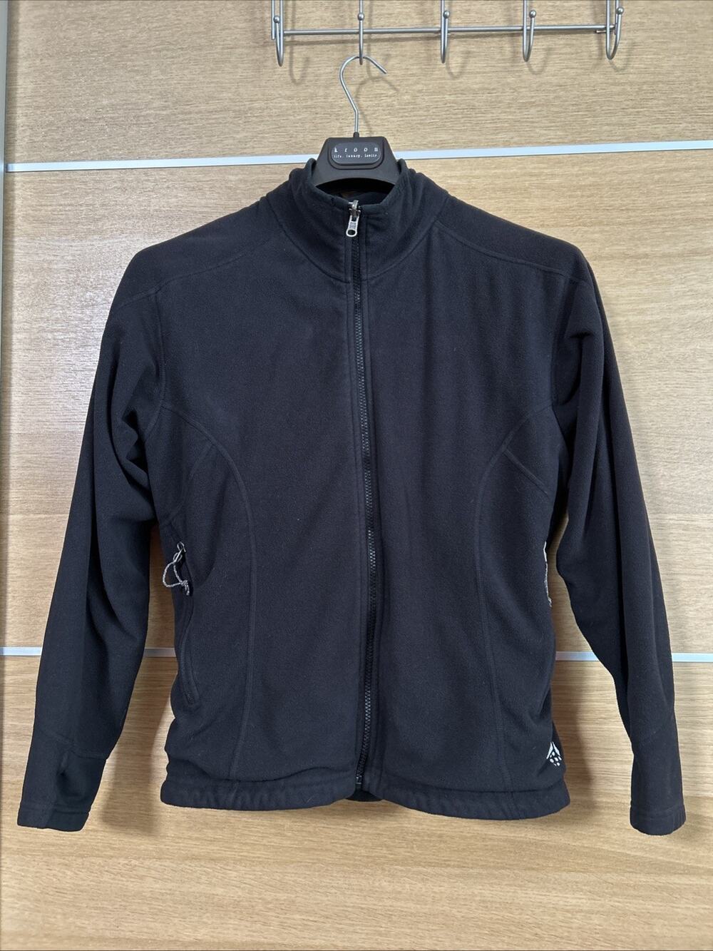Mountain Hardware Womens Sz 10 Polartec Fleece Jacket Black Hiking Climbing